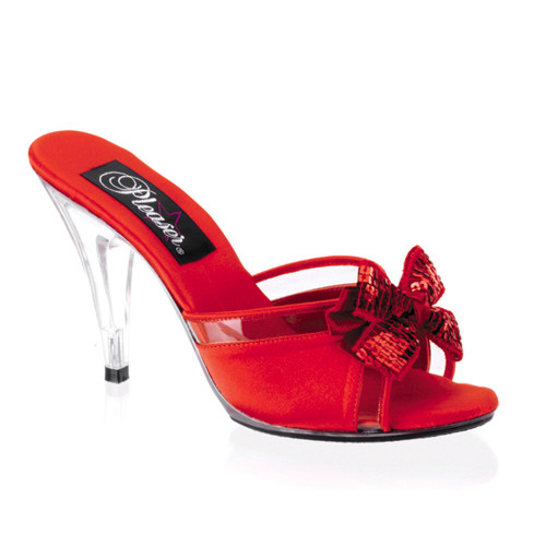 Caress-401-7 červené pantoflíčky na podpatku